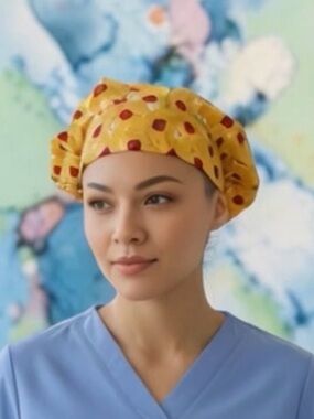 Lady Bug Handmade Scrub Cap | Fun Pattern Bouffant Hat